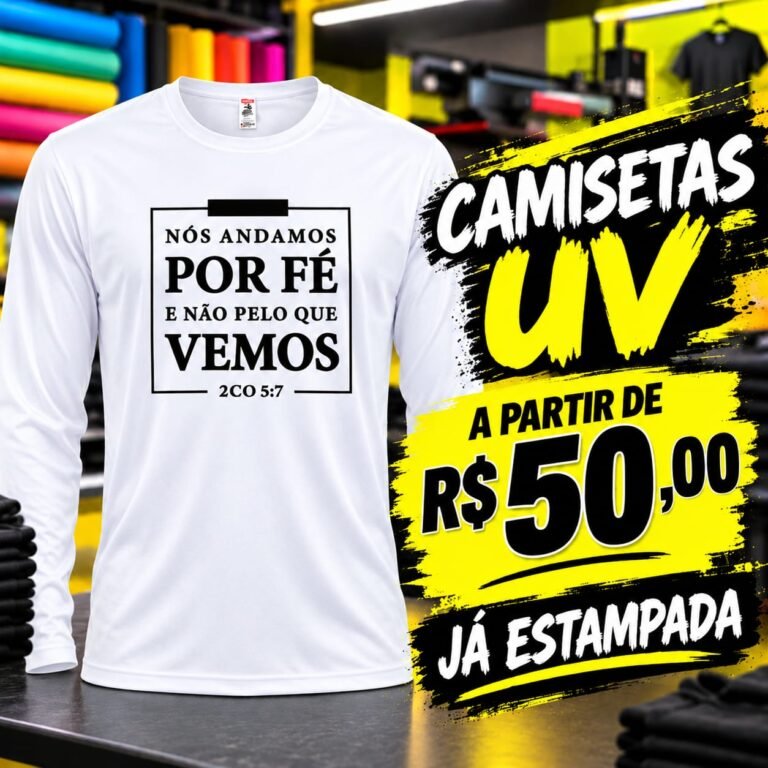 CAMISA UV COM ESTAMPA PERSONALIZADA