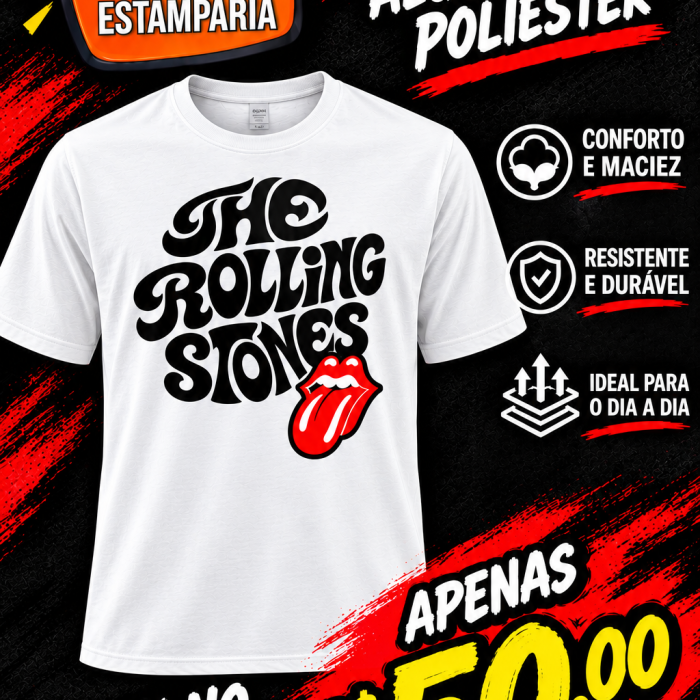 ARTE PROMOCIONAL CAMISA ROLLING STONES BRANCA
